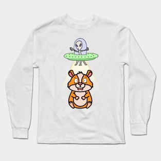 Cute Hamster is abducted by aliens Long Sleeve T-Shirt